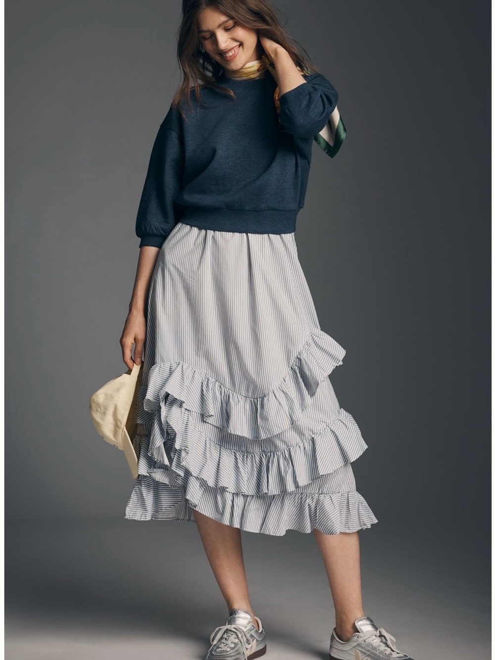 Anthropologie Maeve Twofer Ruffle Dress ONLY (no sweatshirt)